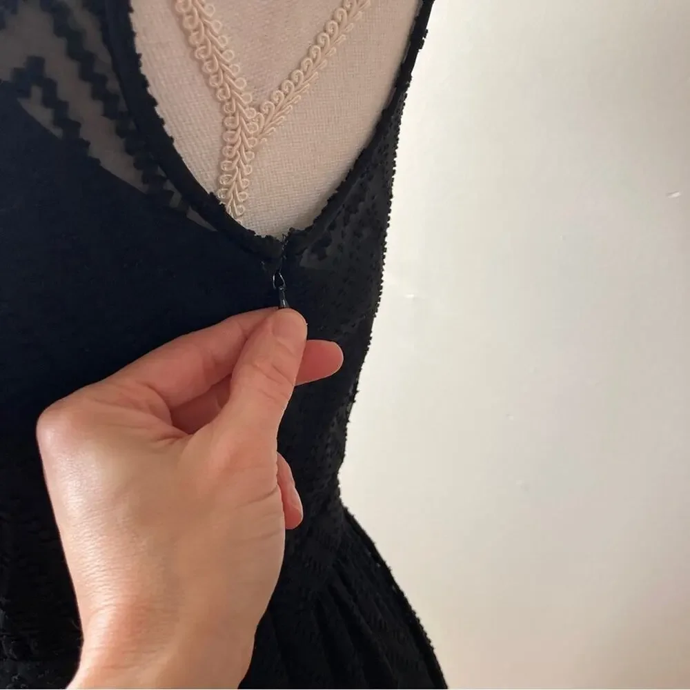 J.Crew Sleeveless Chiffon Dress Black Size 0 - Picture 4 of 12